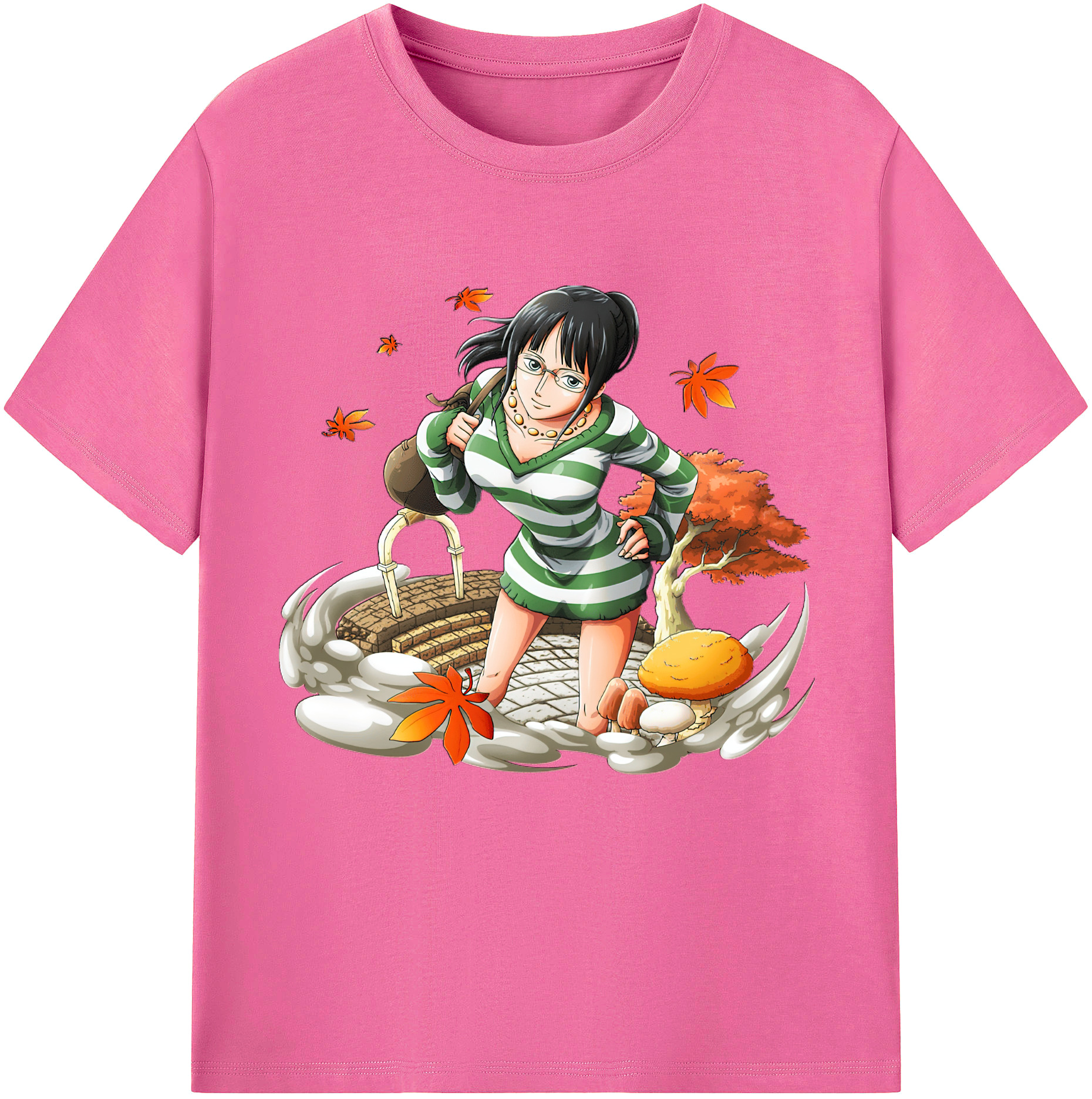 ワンピース ニコ・ロビン ONE PIECE Nico Robin レディースカジュアルプリントTシャツ（綿100％）
